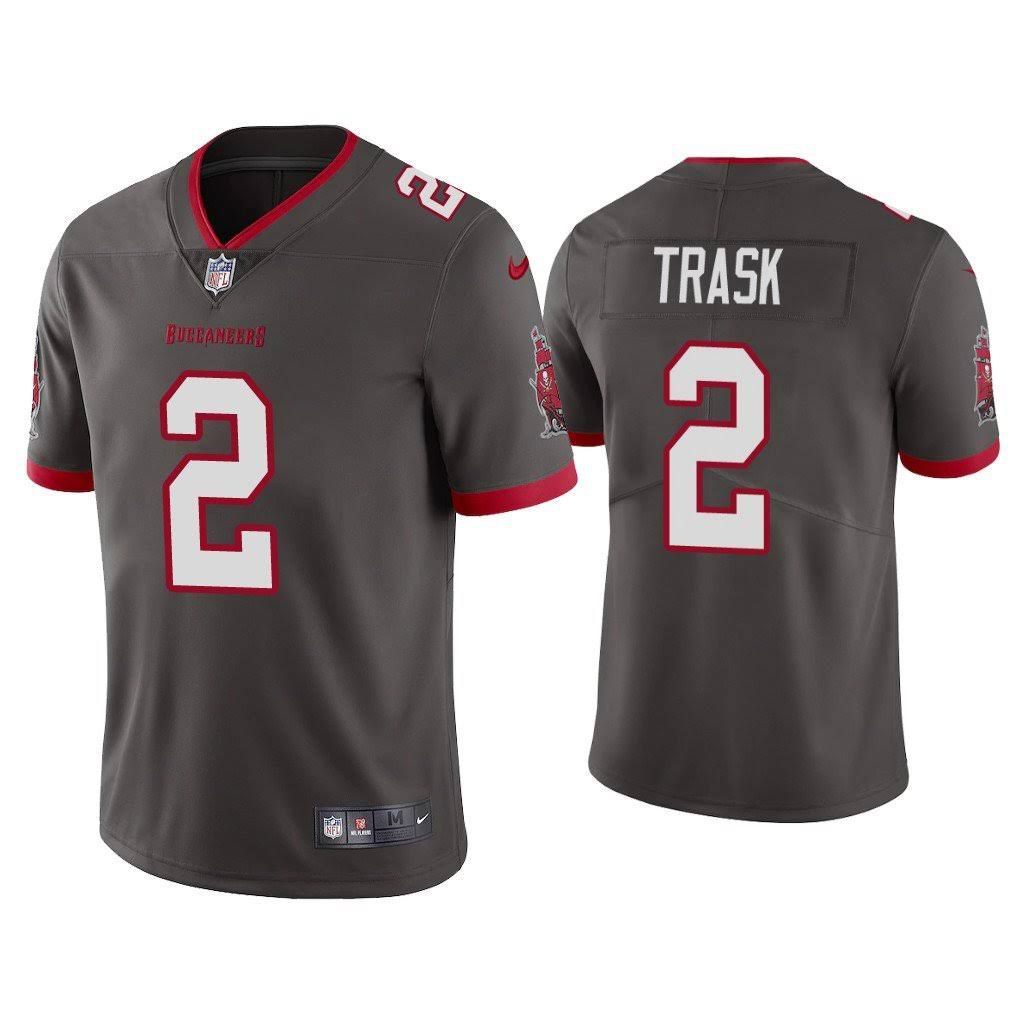 Men Tampa Bay Buccaneers #2 Kyle Trask Nike Pewter Alternate Vapor Limited NFL Jersey